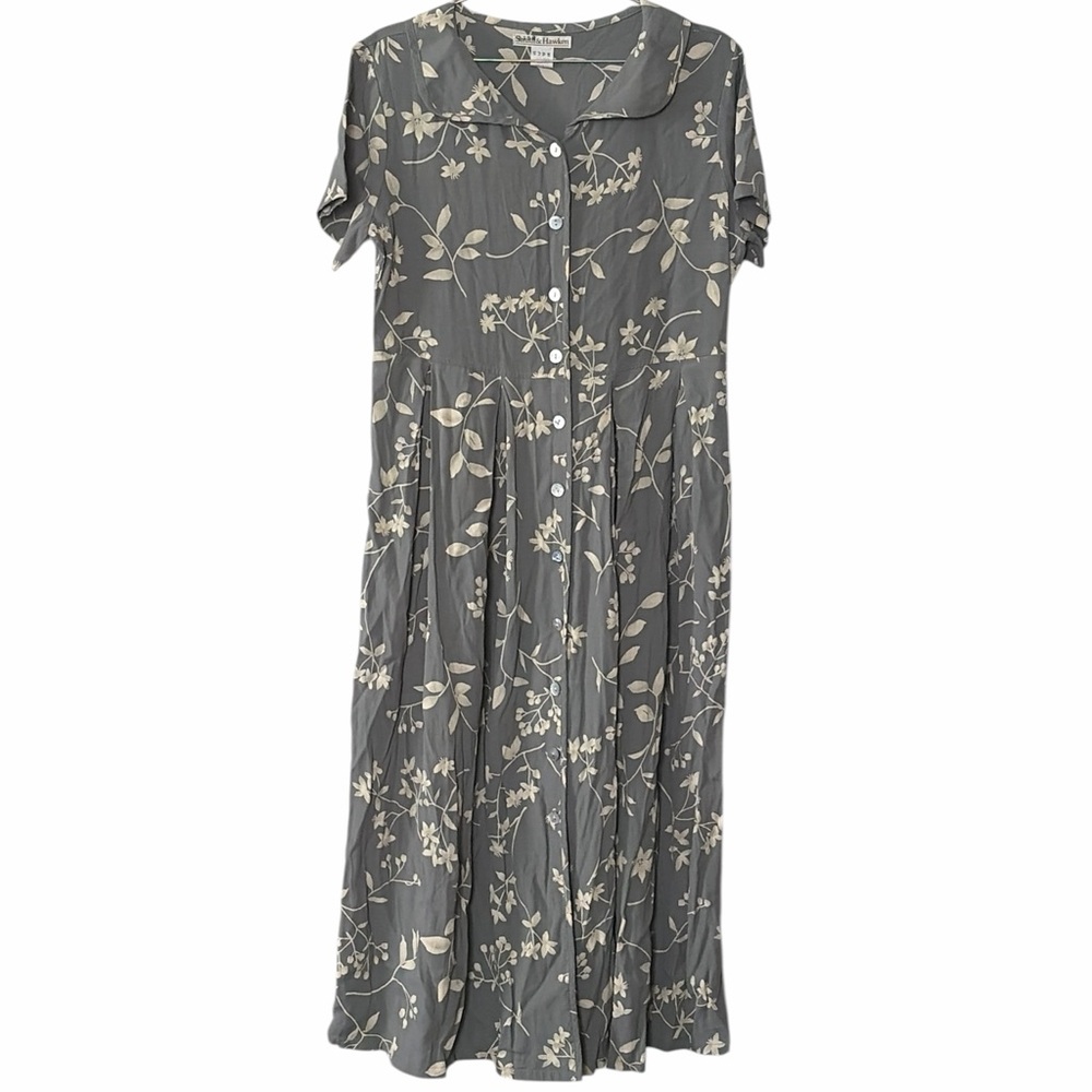 Smith & Hawken Floral Button Down Midi Dress - Picture 3 of 5